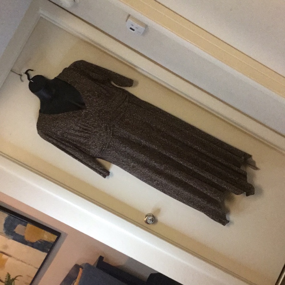 Brown Dress/ Deep V neck